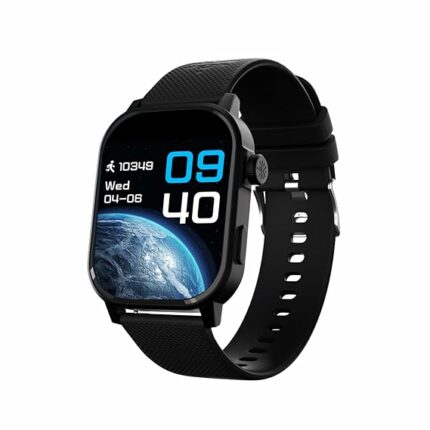 CULTSPORT Newly Launched Ace X 1.96" AMOLED Smartwatch, Premium Metallic Build Smartwatch, Always On Display, Bluetooth Calling, Live Cricket Score,Functional Crown(Black Silicone)