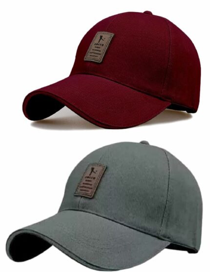 SELLORIA Brand Soft Cotton Adjustable Unisex Cap for Men - Stylish & Durable and Women Freesize Baseball Caps (Pack of 2)