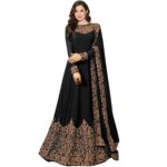 PristiveFashionHub Women's Codding Long Anarkali Dress Material Gown With Duppta(Free Size)