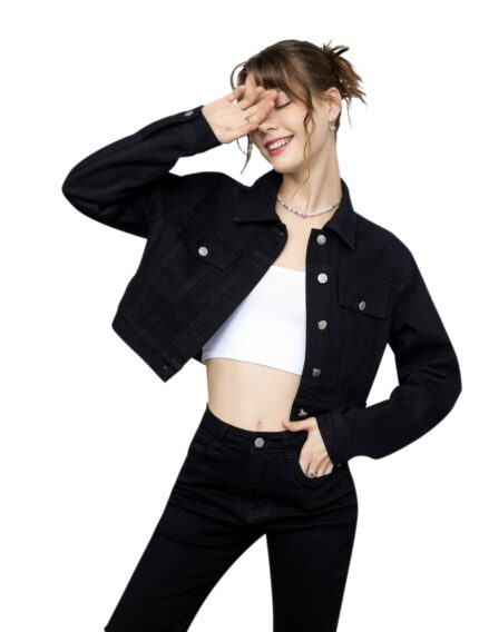 Buynewtrend Twill Buttoned Women Regular Jacket
