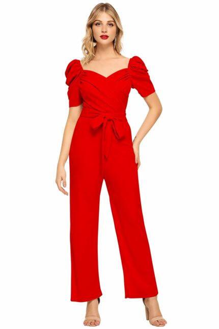 ILLI LONDON Women's Cocktail Maxi Jumpsuit (IL D-3840_Maroon_Medium)