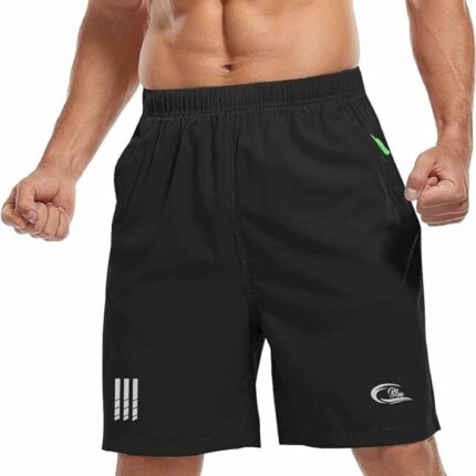 CBlue Men's Outdoor Quick Dry Lightweight Sports Shorts 2 Zipper Pockets