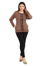 aarbee Round Neck Woollen Cardigan for Women - Image 5