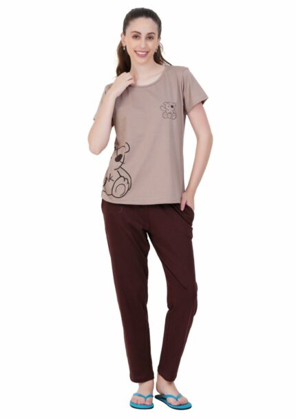 Litelooks Women's Premium Cotton Print Night Suits ? Comfortable & Stylish Pajama Set with Pockets