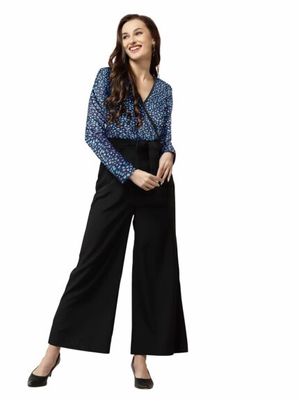 LONDON BELLY Women dress | jumpsuits for women stylish | black white floral print | geometric pattern | snake print V-neckline | blue floral | black maroon sequin jumpsuits casual formal & party wear
