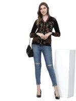 Kalt Women Sweater for Winter Woolen Acrylic Full Sleeves V-Neck Floral Design Cardigan Sweater for Women Winter Woollen Stylish - Image 5