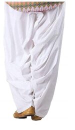 Prabha creations Women's Loose fit Cotton semi Patiyala Salwar White - Image 2