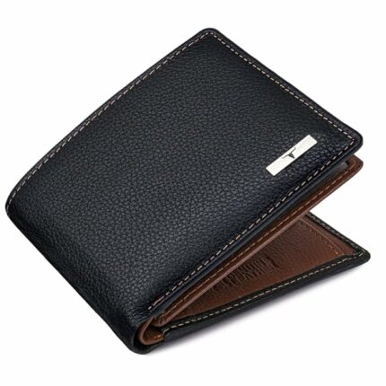 URBAN FOREST Kyle Black/Redwood Leather Wallet for Men - Stylish & Durable, 6 Card Slot