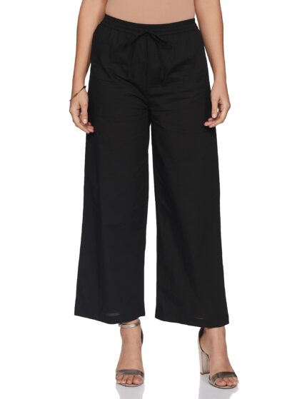 Amazon Brand - Myx Women's Loose Cotton Relaxed Fit Palazzo
