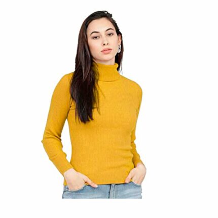 RZLECORT Women's High Neck Full Sleeves Streachble Pullover Sweaters/Sweatshirt for Winters