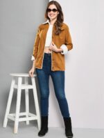 FUNDAY FASHION Women Cotton Blend Full Sleeve Solid Long Knee Length Jacket - Image 5