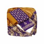 SATSPIRITED Women's Rajasthani Jaipuri Cotton Battik Print Hand Dyed Ethnic Daily Festival Office Suits Set Dress Material with Pure Cotton Gold Designs Dupatta