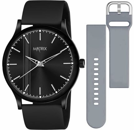 Matrix Swap Analog Black Dial Watch with Interchangeable Straps for Men - Stylish & Durable & Boys
