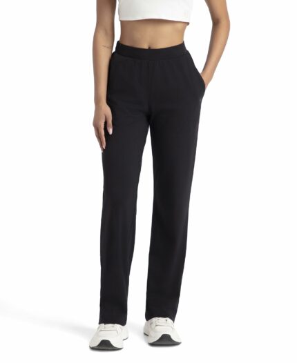 Jockey 1302 Women's Super Combed Cotton Elastane Stretch Relaxed Fit Trackpants with Side Pockets