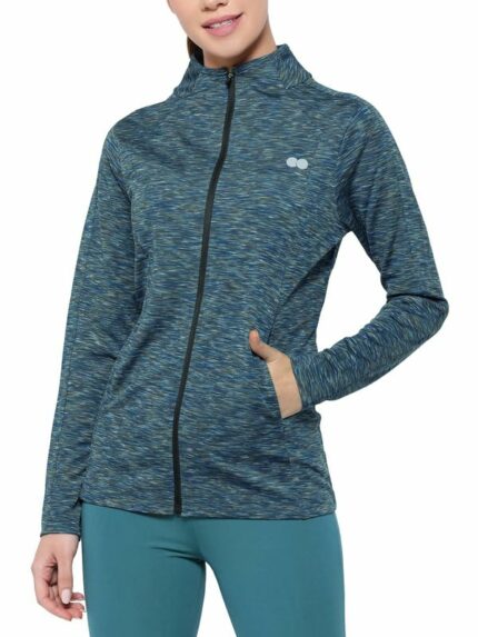 Clovia Women's Comfort-Fit Active Jacket with Melange Effect