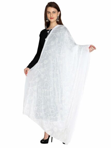 DUPATTA BAZAAR Women's Floral Chiffon Dupatta
