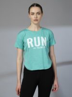 CHKOKKO Women Round Neck Dry Regular Fit Gym Sports Printed T-Shirt - Image 3