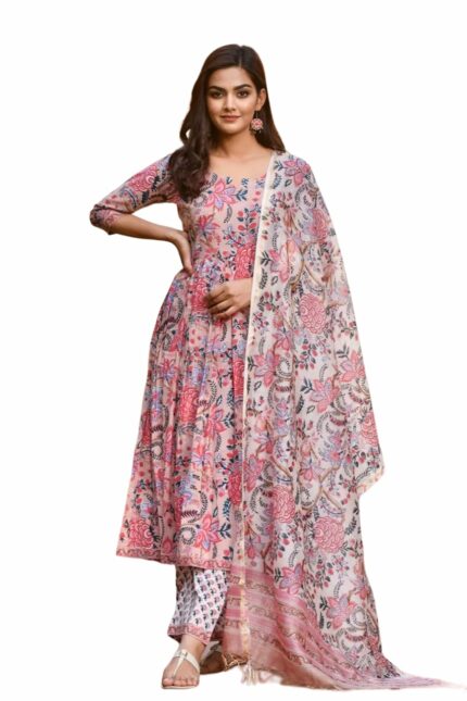 LookMark Women's Cotton Blend Kurta Set