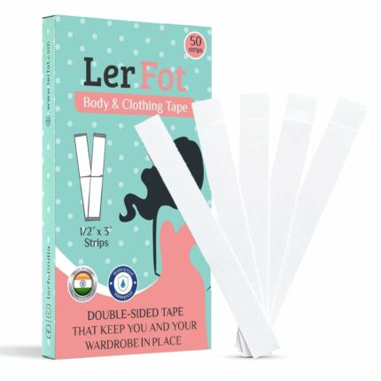 LERFOT 50 Strips Fashion Body Tape Clear Fabric Strong Double Sided Tape for Clothes body tape for women clothes fashion tape for clothes dress Bra Skin