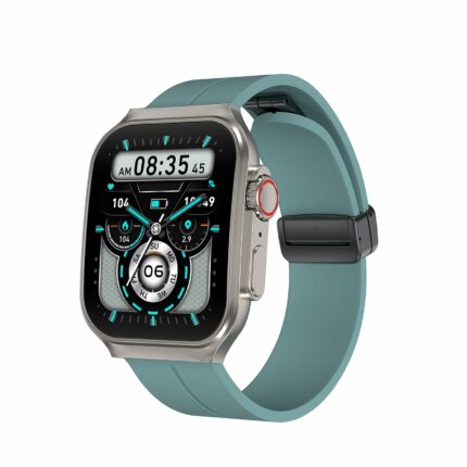 SKYBALL Elevate Smart Watch|2.02" Super AMOLED Curved Display with 410X512 Resolution with 600 NITS Brightness|Rotary Crown|Split Screen|BT Calling|120+Sports Modes|200+WatchFace|Magnetic Strap,Green