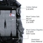 Sun Fashion And Lifestyle Women's Ikkat Cotton Unstitched Salwar Suit Dress Material, 2 Mtr Cotton Salwar, Stylish Ikkat Dupatta By 24 Carat Suit (Ikkat 1; Free Size) - Image 2