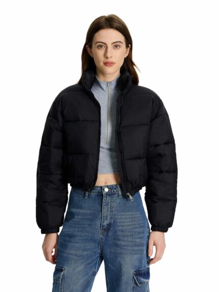 KOTTY Women Nylon Full Sleeve Solid Standard Length Puffer Jacket