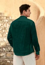 Zombom Men's Solid Cotton Blend Straight Kurta Shirt, Regular Fit Full Sleeve Short Kurta Shirt - Image 3