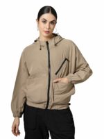 CHKOKKO Women Winter Stylish Wind Cheater Hooded Sports Zipper Jacket