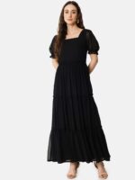 Femvy Designer Georgette Solid Gown for Women 761 - Image 4