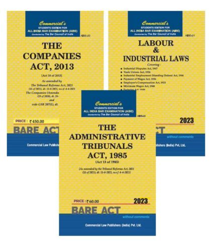 AIBE Bare Acts Combo without Notes 2023 EDITION-as per Bar Council of India Guidelines set of 3 Bare Acts covering 9 Acts COMPLETE SYLLABUS - LATEST 2023 EDITION Paperback?