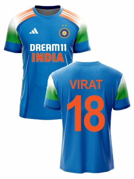 RockinRetailz New Indian ODI Cricket Jersey 2024-25 for Men and Kids (V18 Back Printed)