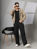 CHKOKKO Women Winter Stylish Wind Cheater Hooded Sports Zipper Jacket - Image 5