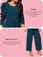 GRECIILOOKS Spandex Ethnic Wear Co Ord Set for Women | Co Ord Set for Women Stylish | Festive Co Ord Set for Women | Travel Co Ord Set for Women | Full Sleeve Women Co-Ord Set - Image 4