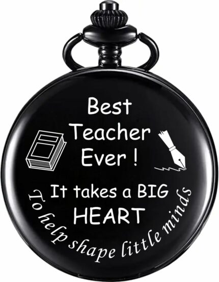 GT Gala Time Classic Black Gandhi Style Pocket Watch Message Engraved Unique Memorable Gift for Men - Stylish & Durable Women on Birthday, Annversary & Their Special Occassion