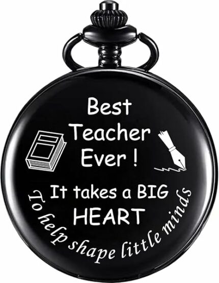 GT Gala Time Classic Black Gandhi Style Pocket Watch Message Engraved Unique Memorable Gift for Men - Stylish & Durable Women on Birthday, Annversary & Their Special Occassion