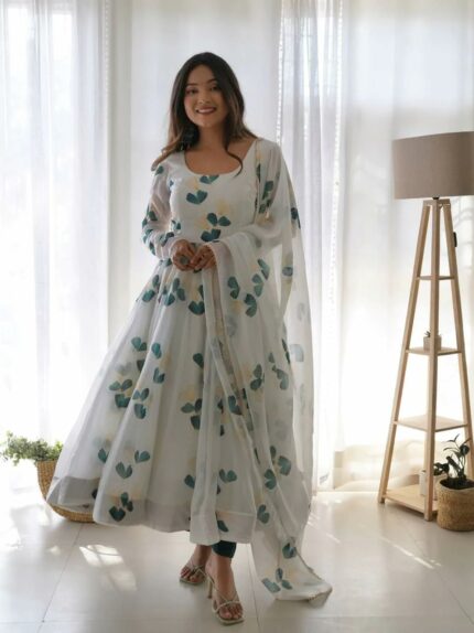 Kurti Designer Anarkali Kurti with Dupatta Set for Women and Girls Printed Long Anarkali Kurta Dupatta Set