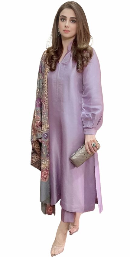 ANNI DESIGNER Women's Rayon Viscose Solid Straight Pakistani Kurta with Pant & Dupatta