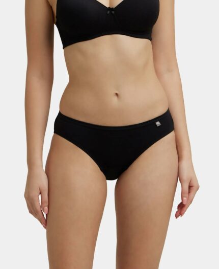 Jockey 1410 Women's Medium Coverage Super Combed Cotton Mid Waist Bikini with Concealed Waistband (Pack of 3_ Colors & Prints May Vary)