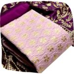 EthnicJunction Women's Banarasi Silk Blend Unstitched Salwar Suit Material