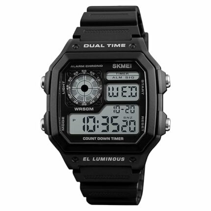 Skmei Wrist Watch for Men - Stylish & Durable, Digital Sports Waterproof Watch with Dual Time Chronograph Countdown Alarm Backlight