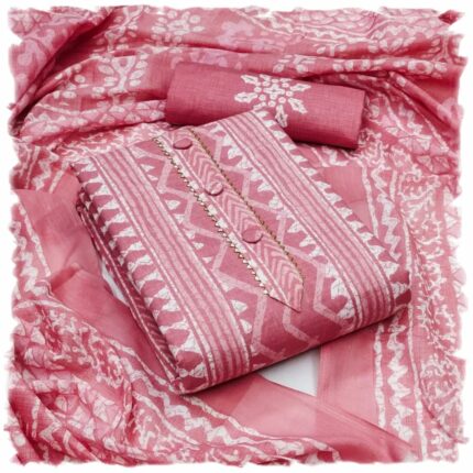 Sidhidata Women's Cotton Printed Unstitched Salwar Suit Dress Material With Printed Dupatta (Batik_Free Size)