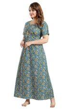Fabme Women's Cotton Printed Floor Length Nightwear Nighty - Image 5