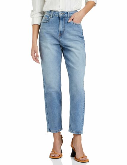 Amazon Brand - Symbol Women's High Rise Ankle Length MOM Fit Jeans