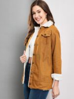 FUNDAY FASHION Women Cotton Blend Full Sleeve Solid Long Knee Length Jacket - Image 4