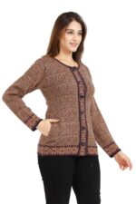 aarbee Round Neck Woollen Cardigan for Women - Image 4