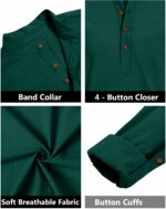 Zombom Men's Solid Cotton Blend Straight Kurta Shirt, Regular Fit Full Sleeve Short Kurta Shirt - Image 5