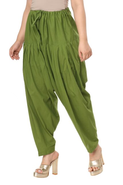 NOBHOB Woman's Plain Cotton SEMI Patiala Salwar || Plain Patiala || Semi Patiala Pants || Solid Cotton Patiala || Free Size