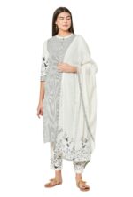 Pistaa's women Cotton Striped Straight salwar Suit Set - Image 2