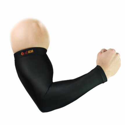 L?Gear High Performance Arm Sleeves for Athletic Arm Sleeves Perfect for Cricket, Bike Riding,Cycling Lymphedema, Basketball, Baseball, Running & Outdoor Activities (Sold as a Pair) (Black)