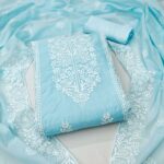 SNISHET Women's Heavy Cotton Embroidery Panel Work Unstitched Salwar Suit Dress Material With Cotton Work Dupatta (Free Size_Multi Color) - Image 3